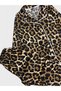 Cotton Suede Fabric Brown Leopard Pattern Shirt Collar Buttoned Long Sleeve Pajama Set Suitable for Girl and Mother - 6
