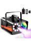 Smoke Machine,Fog Machine with Disco Ball Lights,600W and 2500CFM with 13 Colorful LED Party L