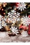 12Pcs White Snowflake Ornament – Hanging Ornament for Christmas Table Decoration Winter Party and Home Decor - 3