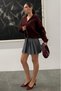 Burgundy Double Zipper Women's Knitwear Cardigan Mg2532 - 7