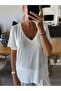 V-Neck Short Sleeve Blouse - 2