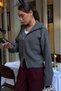 Anthracite Double Zipper Women's Knitwear Cardigan Mg2532 - 8