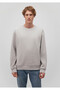 Crew Neck Basic Light Gray Men's Sweatshirt M0S10276-81582 - 3