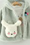Girl baby hooded, pants and plush coat 3-piece set (6-9-12 months) - 4