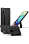 جراب Emodel لهاتف Samsung Galaxy A13 مع حامل سيارة مغناطيسي وحزام يد (أسود)
