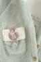 Baby Girl Ribbon Pocket Detailed Hooded Plush 3-Piece Tracksuit Set (9-12-18 Months) - 4