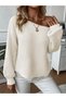 Women's Boat Neck Oversize New Season Loose Knit Sweater - 6
