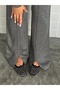 Women's Gray Stylish Floral Embroidered Half Turtleneck Sweater Pants Bottom Top Knitwear Set - 6