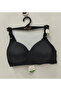Women's Polka Dot Patterned C Cup Gathering Bra - Black