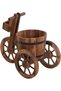 FFD Cycle Shaped Wooden Flowers Pot Wood Cart Garden Planter Pot With 3 Wheels Barrow Wagon Fl