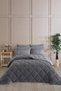 Striped Jacquard Wellsoft Single Sleeping Set with Elastic Sheet 3 Pieces - 2
