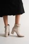 Luxury Chain Detailed Women's Boots - Chain Detail Block Heel Boots - 5