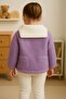 Girl's Lamb Welsoft Cardigan with Embroidered Back, Soft Textured - 2