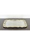 6-Piece Presentation Tray & Baton Cake Serving Steel Tray Cast Gold Frame 32 cm - 2