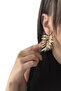 Textured Leaf Earrings - 3