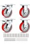 Polyurethane (PU) Silent Castor- Set of 4 Heavy Duty 2 Swivel + 2 Rigid Fixed Castor Wheels, - 2