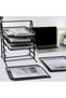 5-Layer Paper Tray: Desktop Organizer, Sliding File Drawer, Stackable File Rack, Mesh Metal - 4