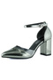 Aurora Platinum Mirror Transparent Design Pointed Toe Thick Heeled Classic Shoes - 4