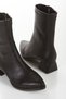 Black Leather Women's Pointed Toe Casual Boots - 2