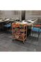 FFD Bamboo Serving Cart - 4 Tier Kitchen Trolley - 4