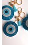 Gift Zircon Stone Evil Eye Beaded Turquoise Keychain - 2