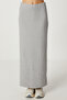 Soft Knitted Skirt with Slits Lub0226 Gray Melange - 6