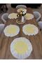 100% Cotton Duck Linen Frilly Vintage American Tablecloth (6 Pieces)