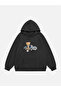 Unisex Rich Teddy Printed Hooded Fleece Oversize Sweatshirt