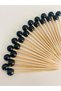 No:200-50 Pieces 1St Quality Decorative Black Glass Pearl Promise Engagement Birthday Party Ornament Toothpick - 3