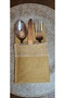 2 Pieces Lace Trim, Dark Cream Cotton Linen Cutlery Cover Set, Spoon Holder Serving Presentation, Table Decor - 2
