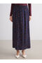 Lcw grace navy blue patterned a-line skirt with elastic waist - 2