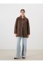 Lcw Modest Brown Velvet Collared Women's Jacket - 2