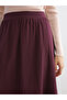 Lcw Modest Plum Elastic Waist Flared Skirt - 3