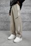 Men's Sweatpants Striped Fabric Bottom Green Oversize Baggy Parachute Loose Fit