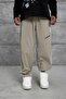 Men's Sweatpants Striped Fabric Bottom Green Oversize Baggy Parachute Loose Fit - 2