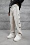 Men's Sweatpants Unstoppable Written on the Bottom Cream Oversize Baggy Loose Fit 3 Yarns Without Ruffles