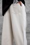 Men's Sweatpants Bewithing Written on the Bottom Cream Oversize Baggy Loose Fit 3 Yarns Without Ruffles - 6