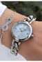 Original Guaranteed Steel Chain Cord Waterproof Silver Color Women Wristwatch Gift Bracelet - 2