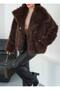 Women's Black Premium Plush Winter Faux Premium Fur Coat - 4