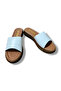 Genuine Leather Single Strap High Sole Slippers - 8