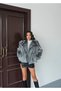 Women's Black Premium Plush Winter Faux Premium Fur Coat - 7