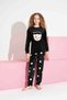 Girl Teenager and Children Teddy Bear Pattern Long Sleeve French Velvet Fabric Winter Warm Pajamas Set - 2