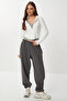 Zippered Hooded Soft Modal Sweatshirt Lan0059 Ekru - 3