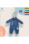 Unisex Kids Baby Jeans (Jeans) Printed Hat Jumpsuit (6/9/12/18) Months - 2