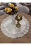 Ruffled Scalloped Oval Decorative Coverlet Duck Linen (50 cm) - 5