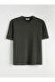 Khaki Crew Neck Men's T-Shirt from Plus-Store - 5
