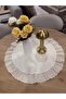 Ruffled Scalloped Oval Decorative Coverlet Duck Linen (50 cm) - 2