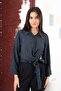 Women's Spanish Sleeve Tie-Up Belted Shirt - 3
