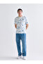 Vizyon New Season White Crew Neck Printed Combed Cotton Men's T-Shirt - 2