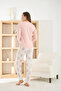 Women's Thermosoft Fabric Crew Neck Light Pink Pajama Set - 7900 - 5